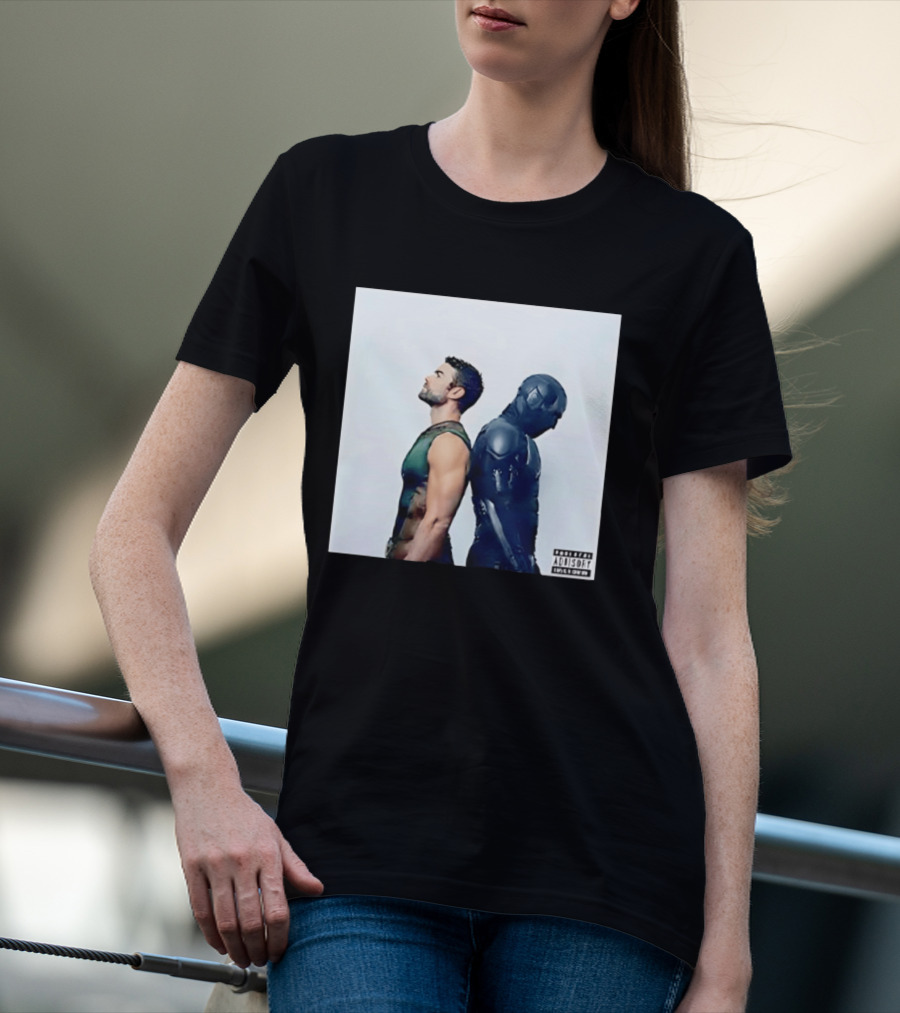 The Deep And Black Noir The Boys Parental Advisory Iconic Character Duo T-Shirt