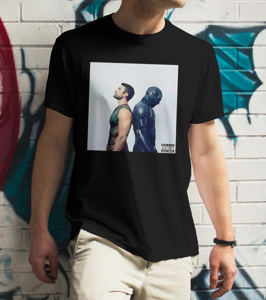 The Deep And Black Noir The Boys Parental Advisory Iconic Character Duo T-Shirt