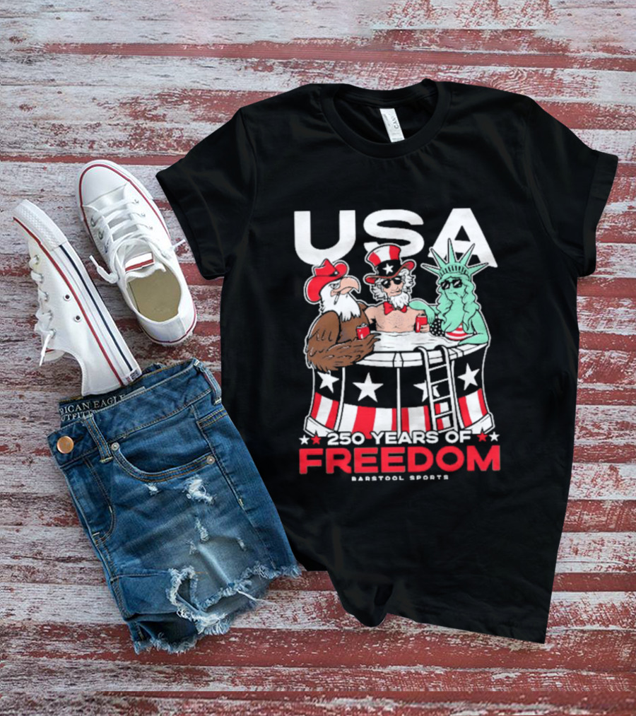 USA 250 Years Of Freedom Barstool Sports Uncle Sam And Friends T-Shirt