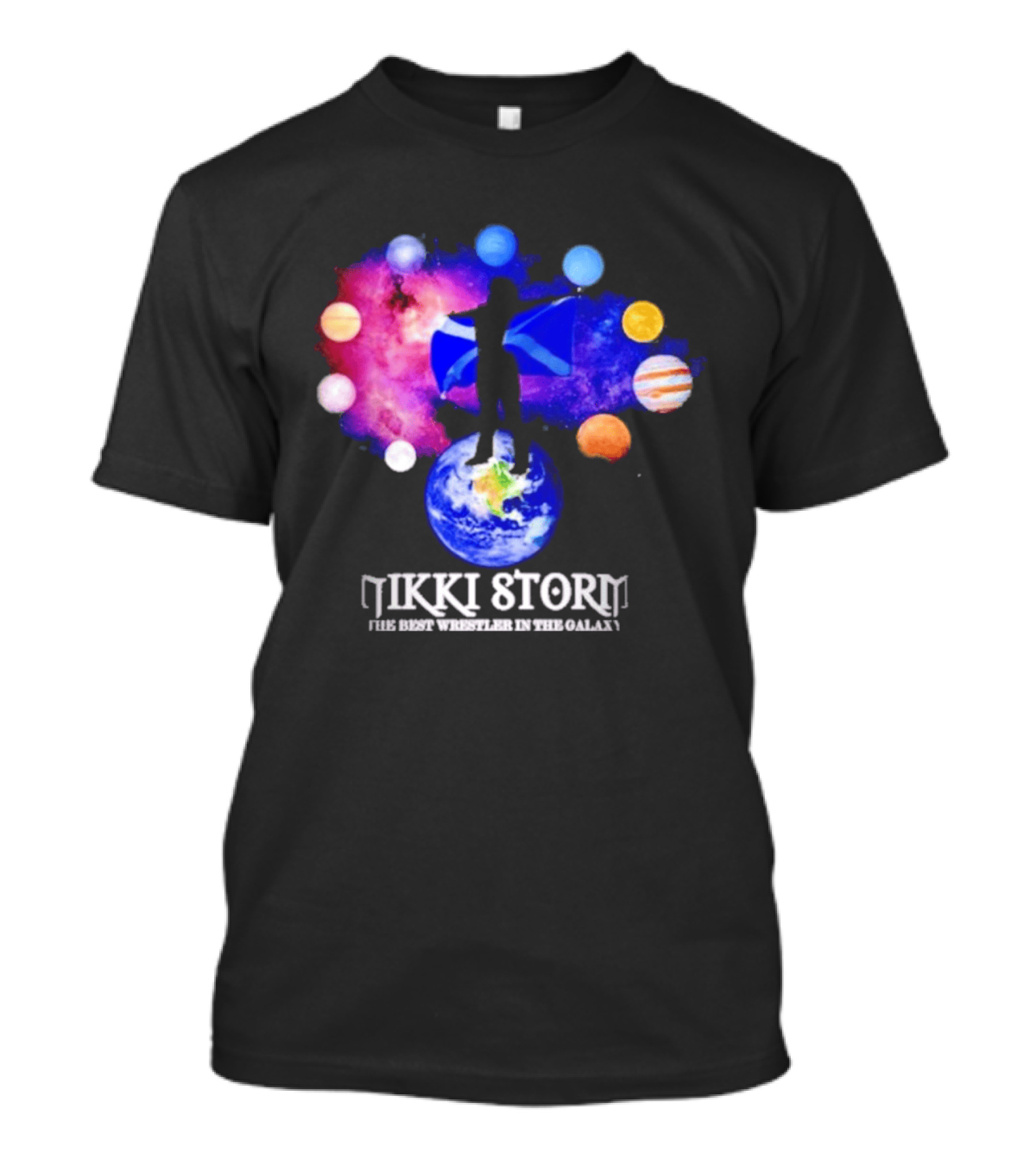 Nikki Storm Best Wrestler Galaxy Scotland Planets Cosmic Flag T-Shirt