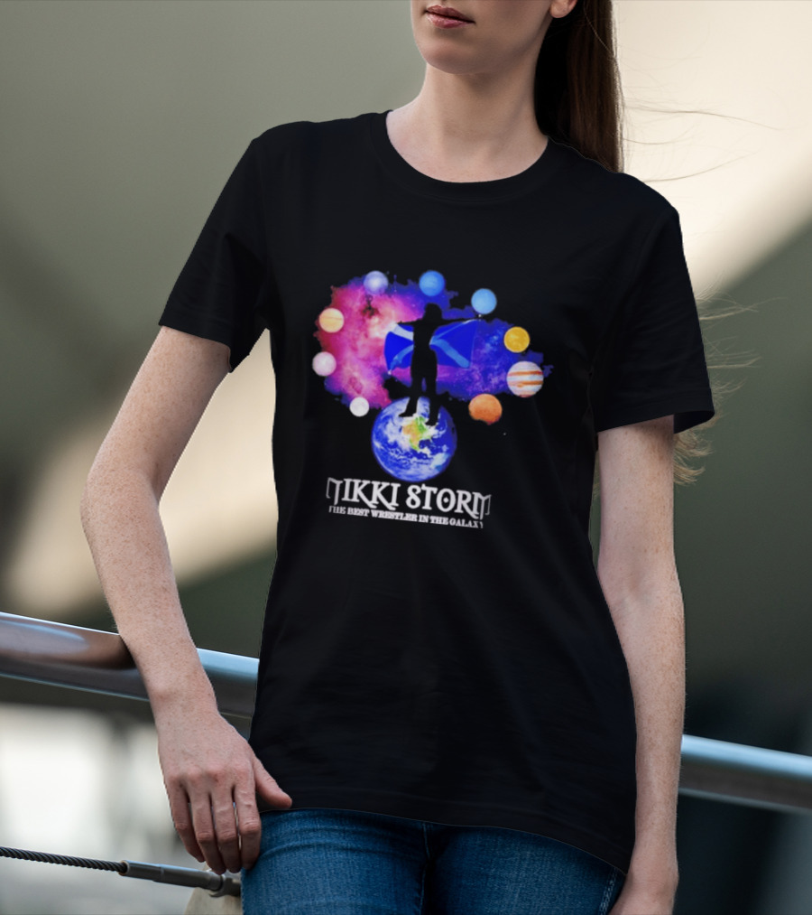 Nikki Storm Best Wrestler Galaxy Scotland Planets Cosmic Flag T-Shirt