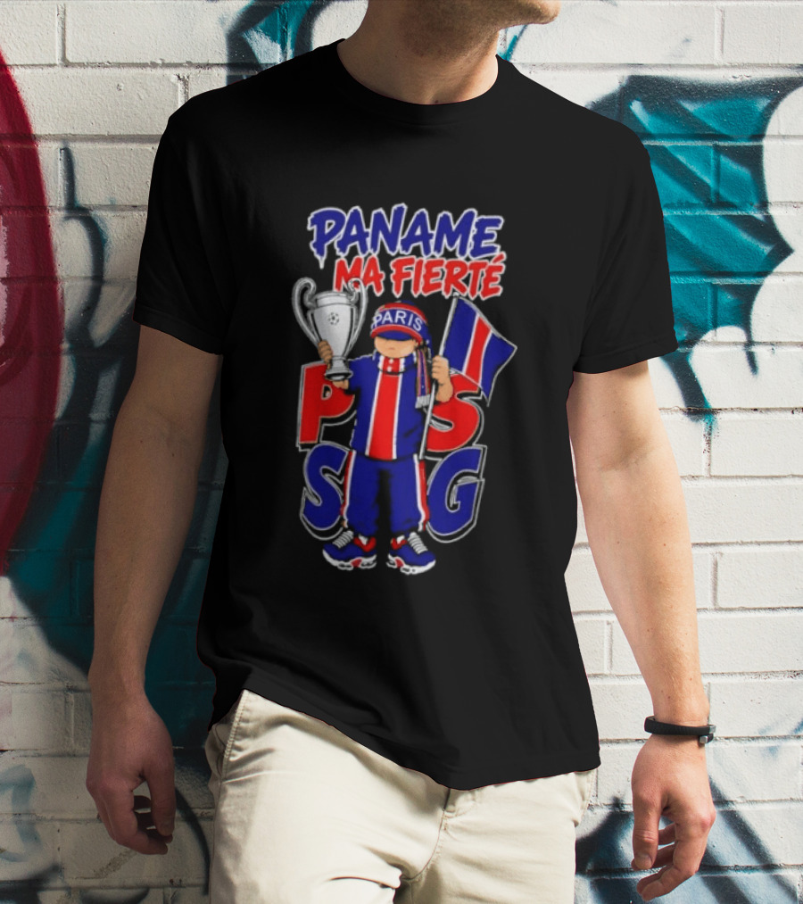 Paname Ma Fierté PSG Paris Trophy Flag Celebration T-Shirt