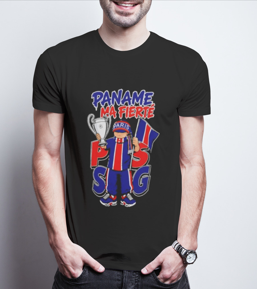 Paname Ma Fierté PSG Paris Trophy Flag Celebration T-Shirt