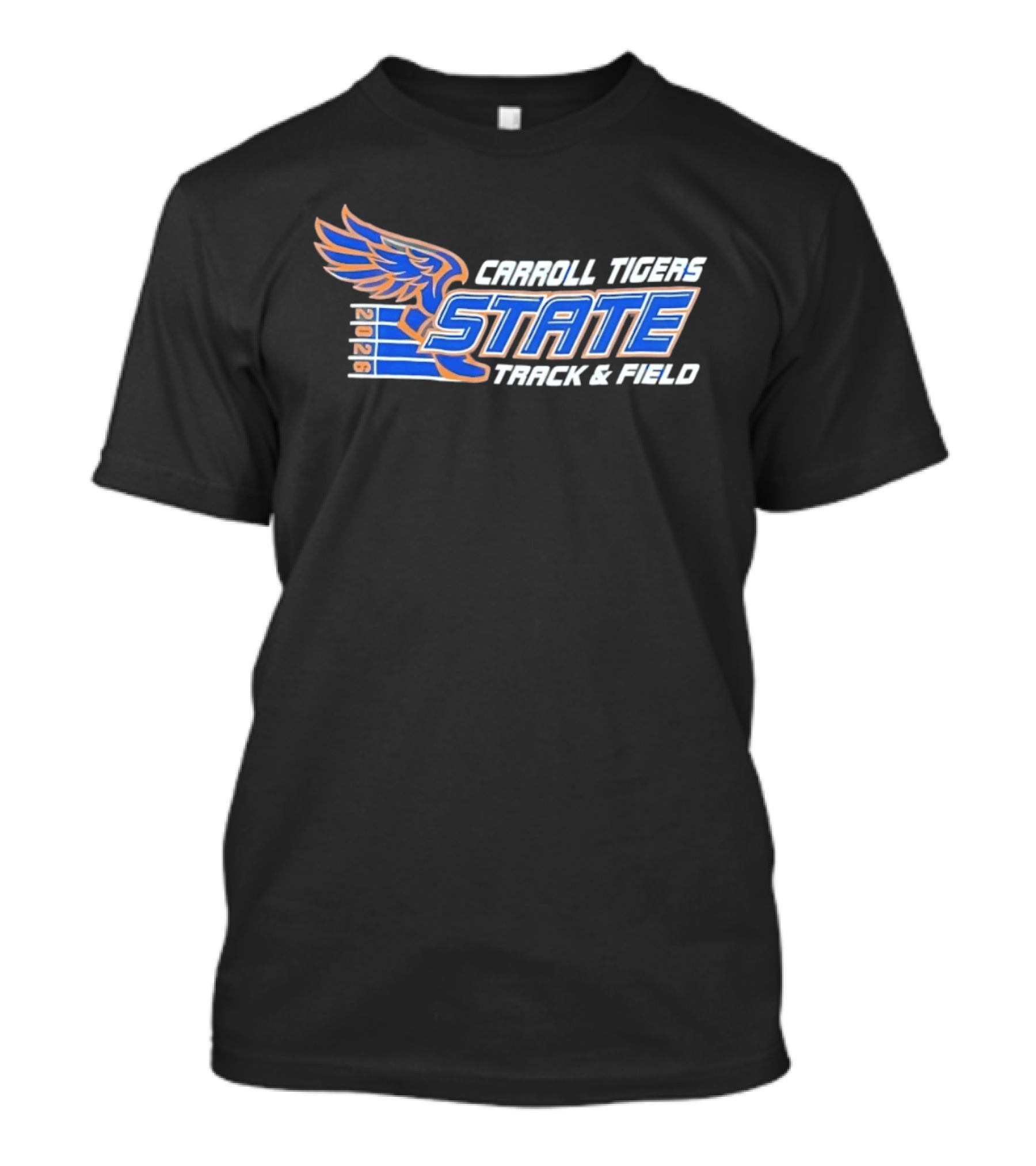 Carroll Tigers 2026 State Track And Field Winged Foot T-Shirt