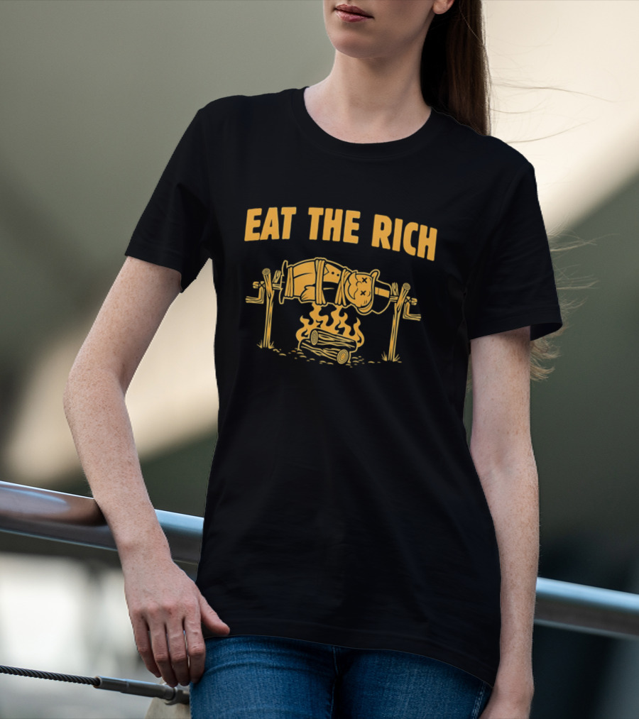 Rich Uncle Pennybags Eat The Rich Spit Roasted Humor Monopoly Man T-Shirt