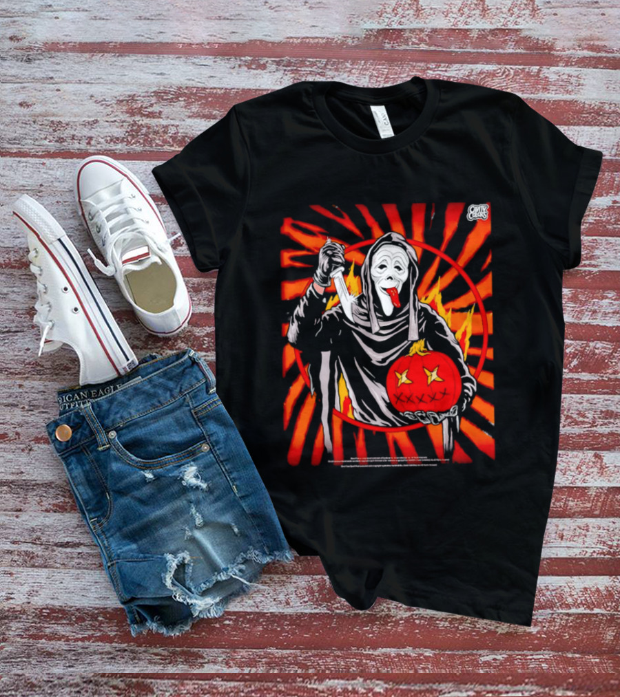 Ghost Face Creepy Carver Halloween Spoof T-Shirt