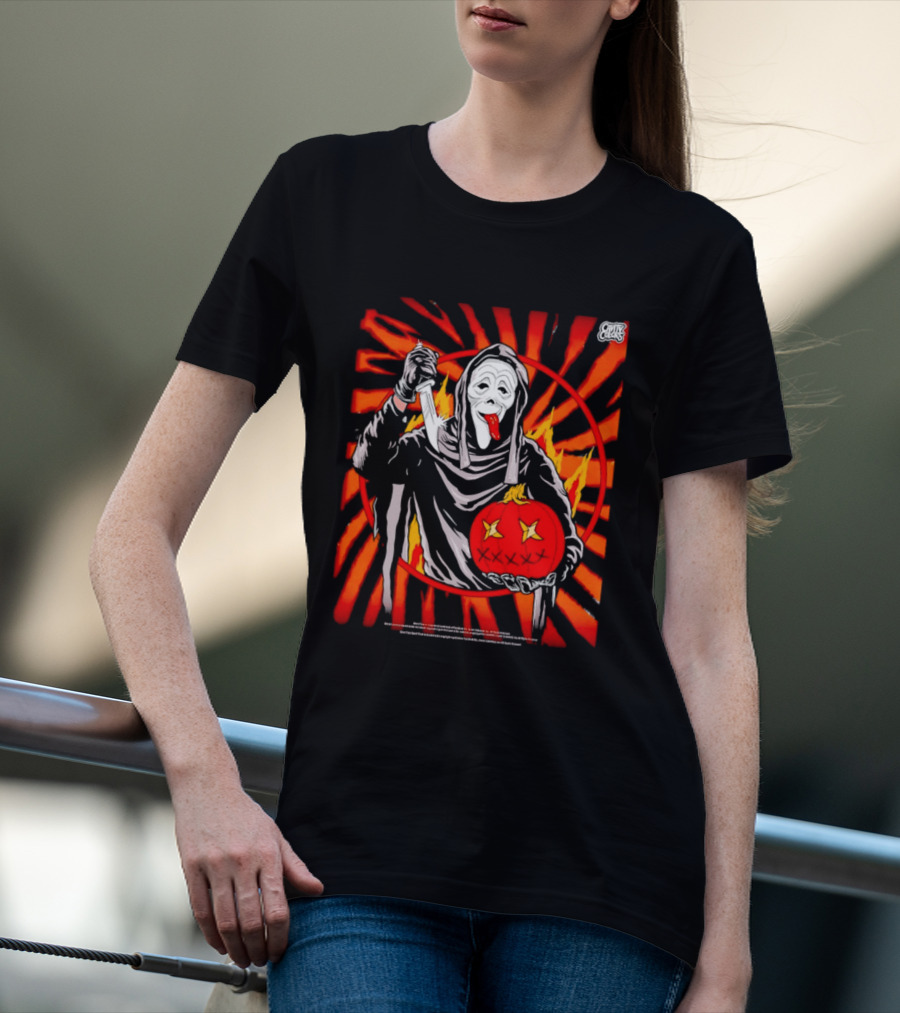 Ghost Face Creepy Carver Halloween Spoof T-Shirt