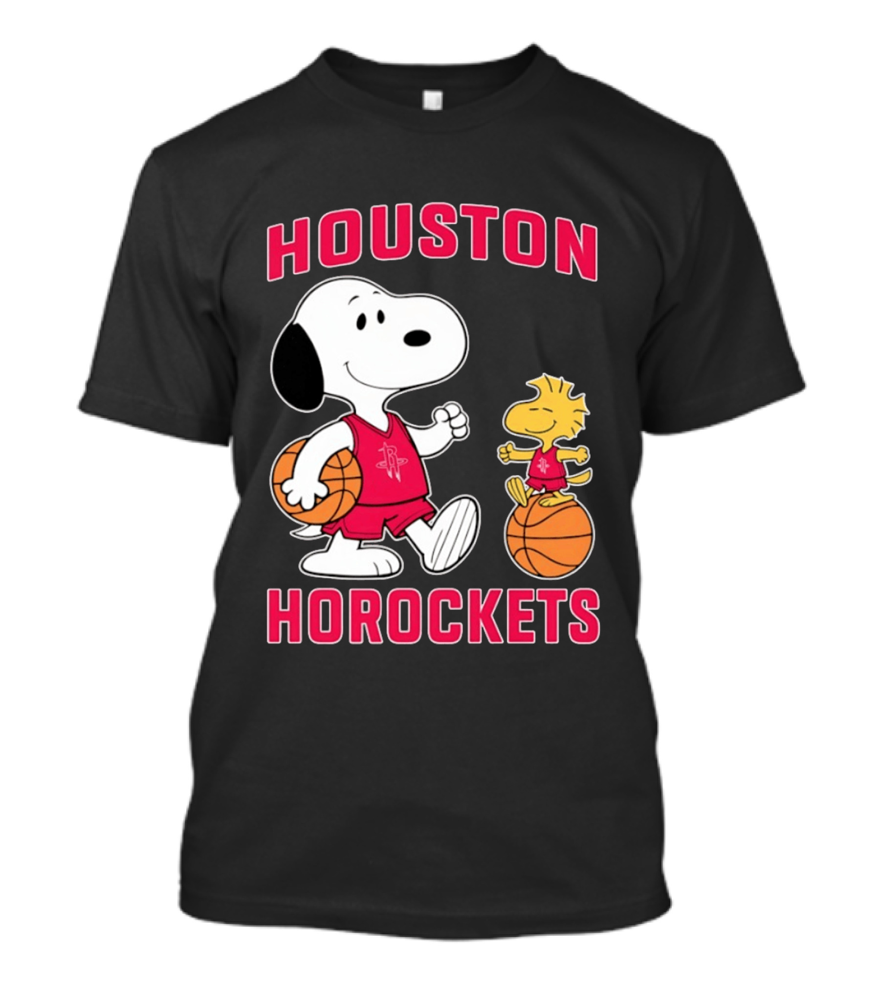 Snoopy Woodstock Houston Rockets Basketball Team T-Shirt