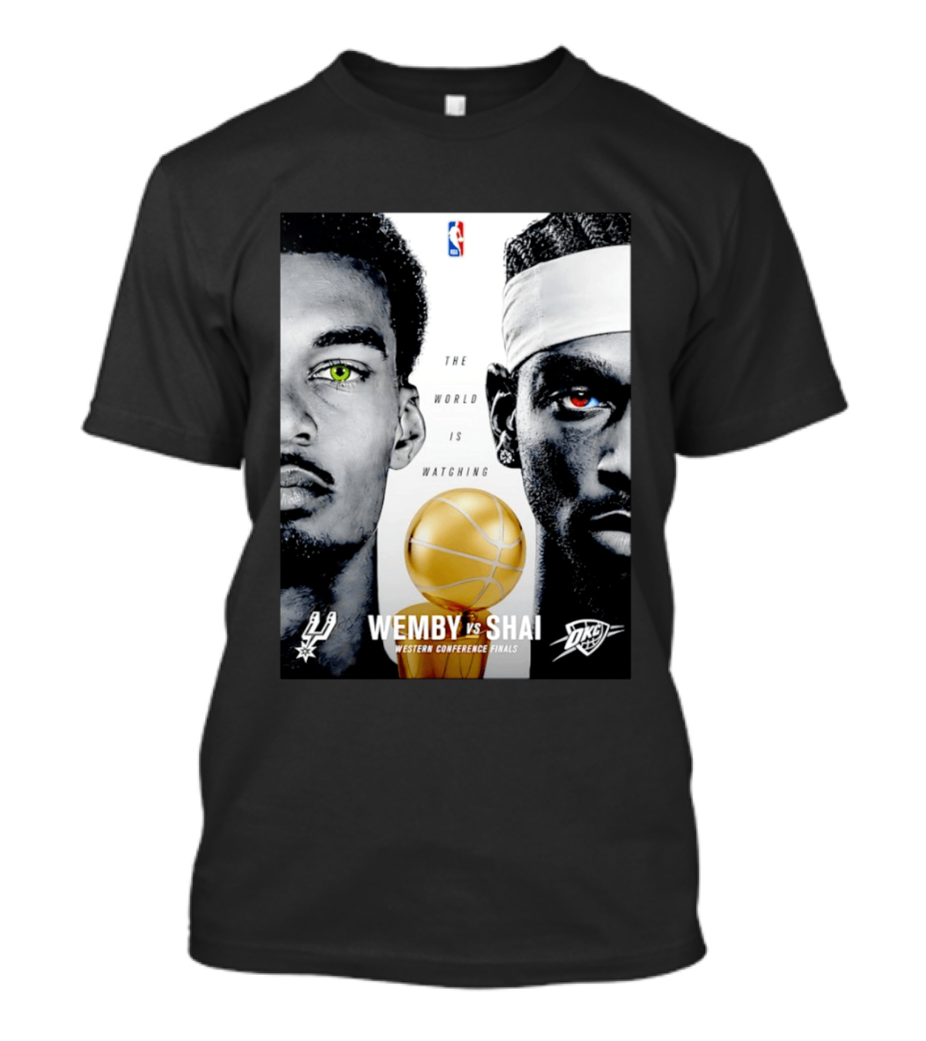 NBA Wemby Vs Shai Western Conference Finals The World Is Ing Spurs Thunder T-Shirt