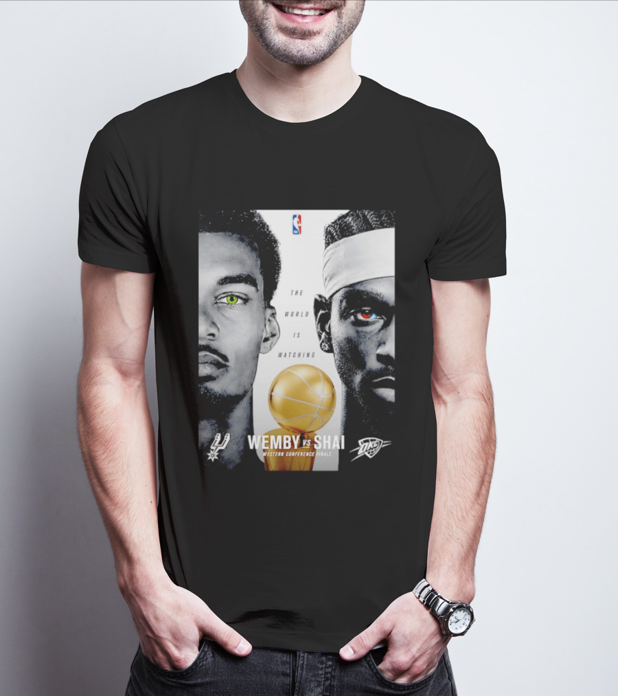 NBA Wemby Vs Shai Western Conference Finals The World Is Ing Spurs Thunder T-Shirt