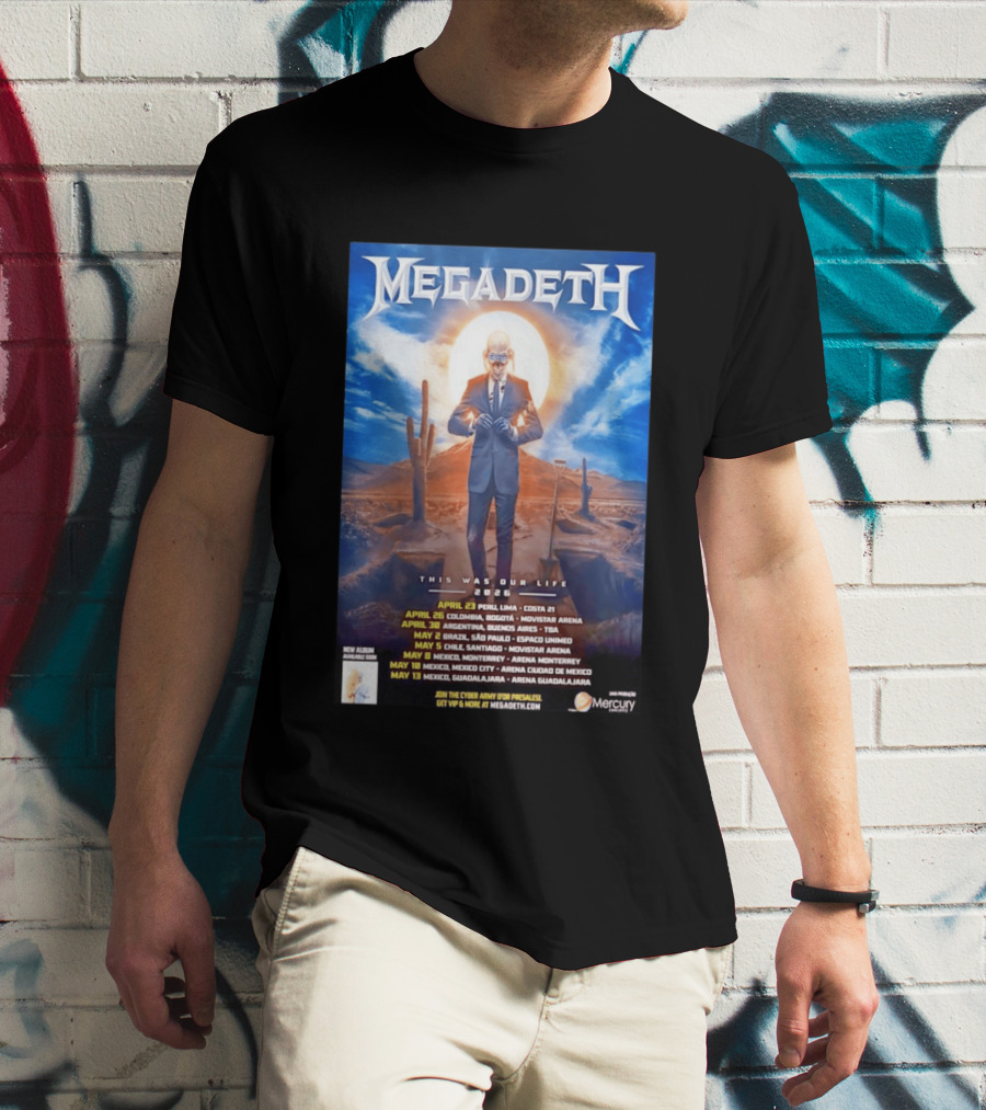 Megadeth 2026 This Was Our Life Tour Mexico Peru Colombia Argentina Chile Dates T-Shirt