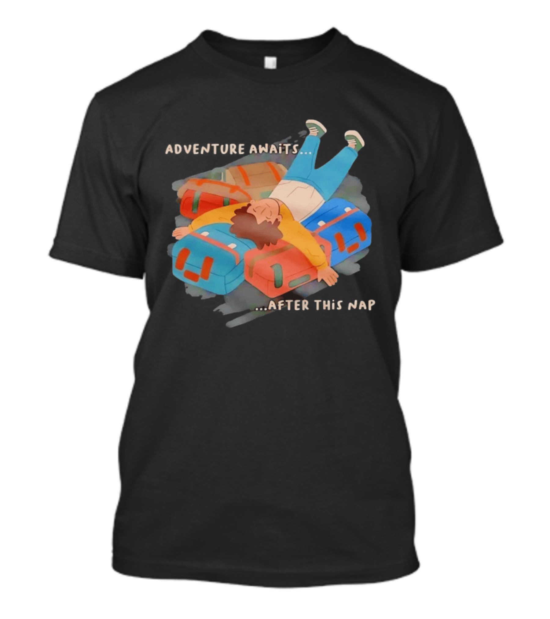 Adventure Awaits After This Nap On Suitcases Traveler T-Shirt