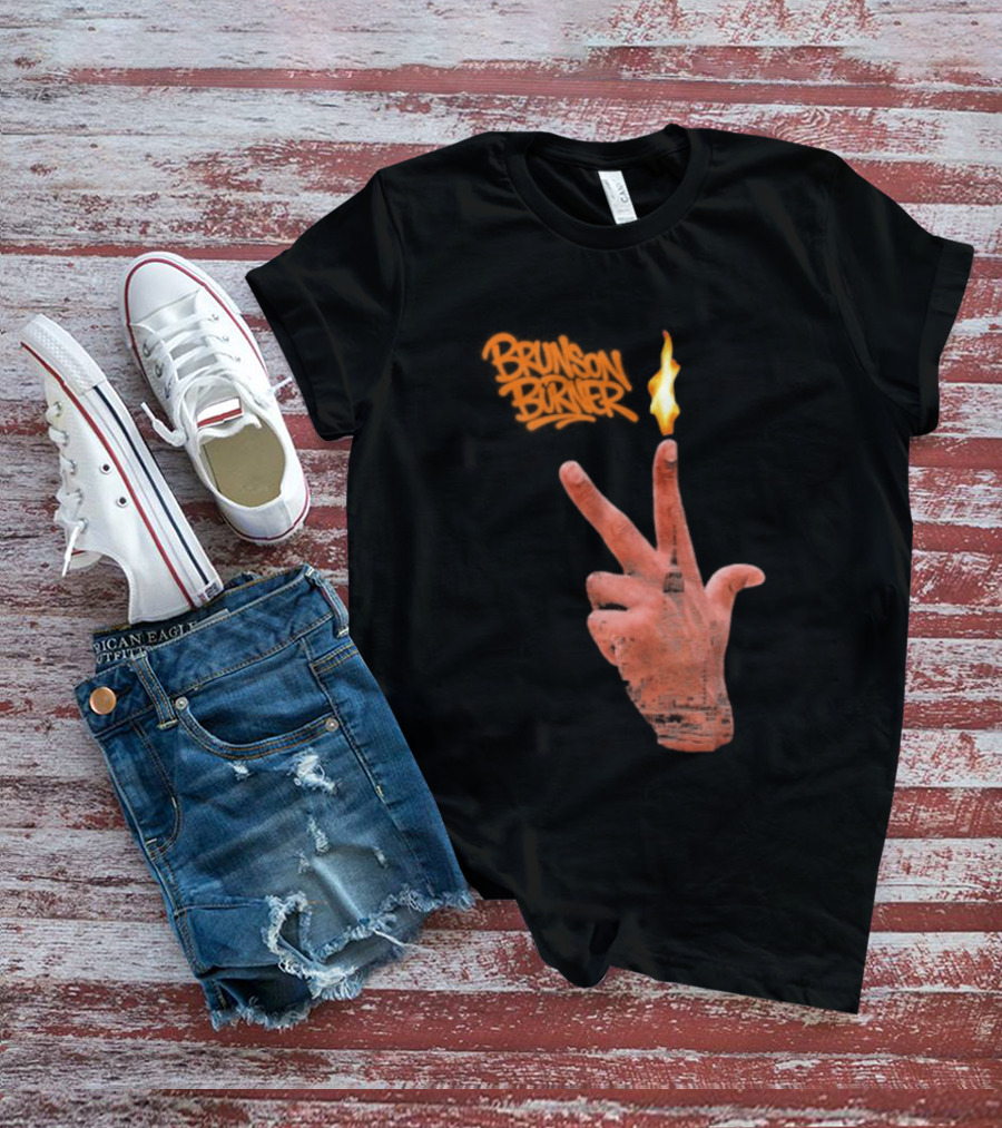 Brunson Burner Flame Hand New York Knicks Jalen Brunson T-Shirt