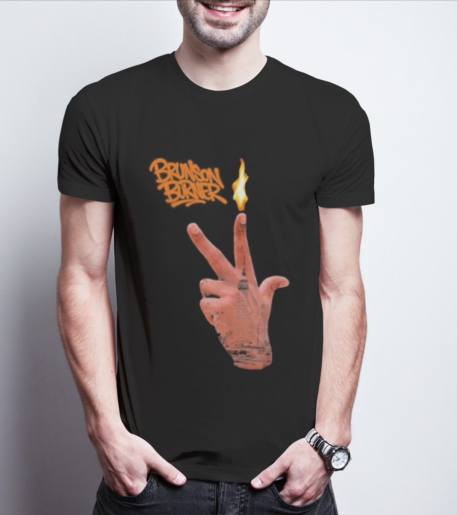 Brunson Burner Flame Hand New York Knicks Jalen Brunson T-Shirt