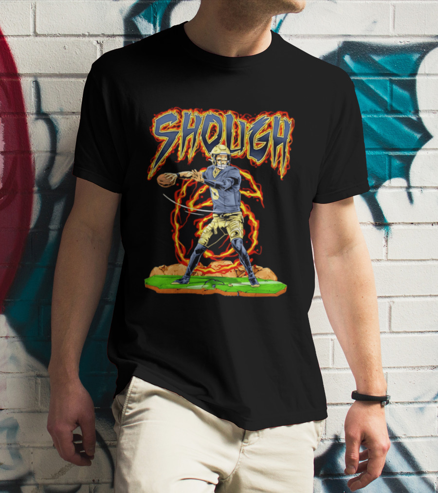 New Orleans Saints Tyler Shough Hand Drawn Quarterback Action T-Shirt