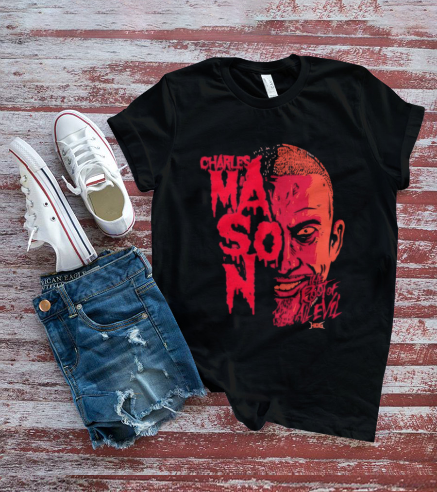 Charles Mason The Root Of All Evil Red Face T-Shirt