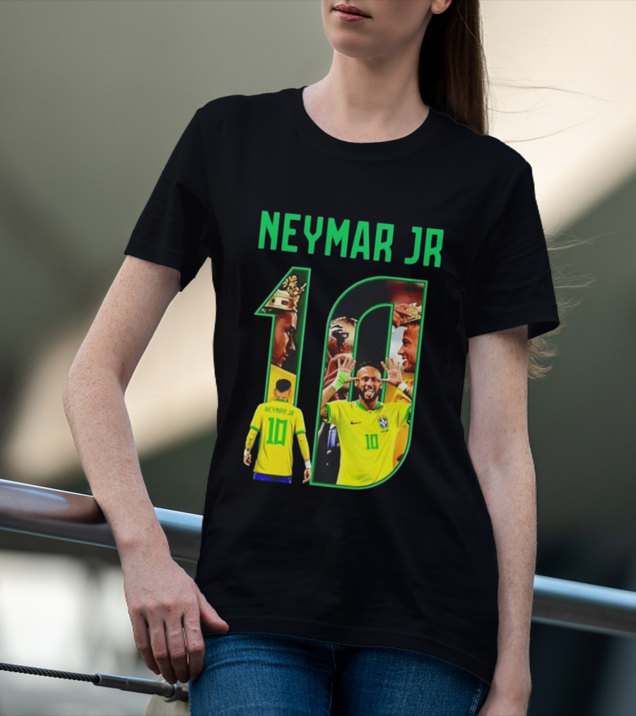Neymar Jr 10 Brazil Soccer Iconic Celebration Images T-Shirt