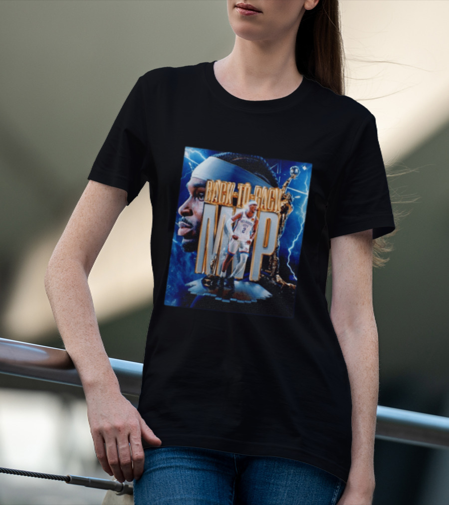 Shai Gilgeous Alexander Oklahoma City Back To Back MVP NBA Thunder T-Shirt