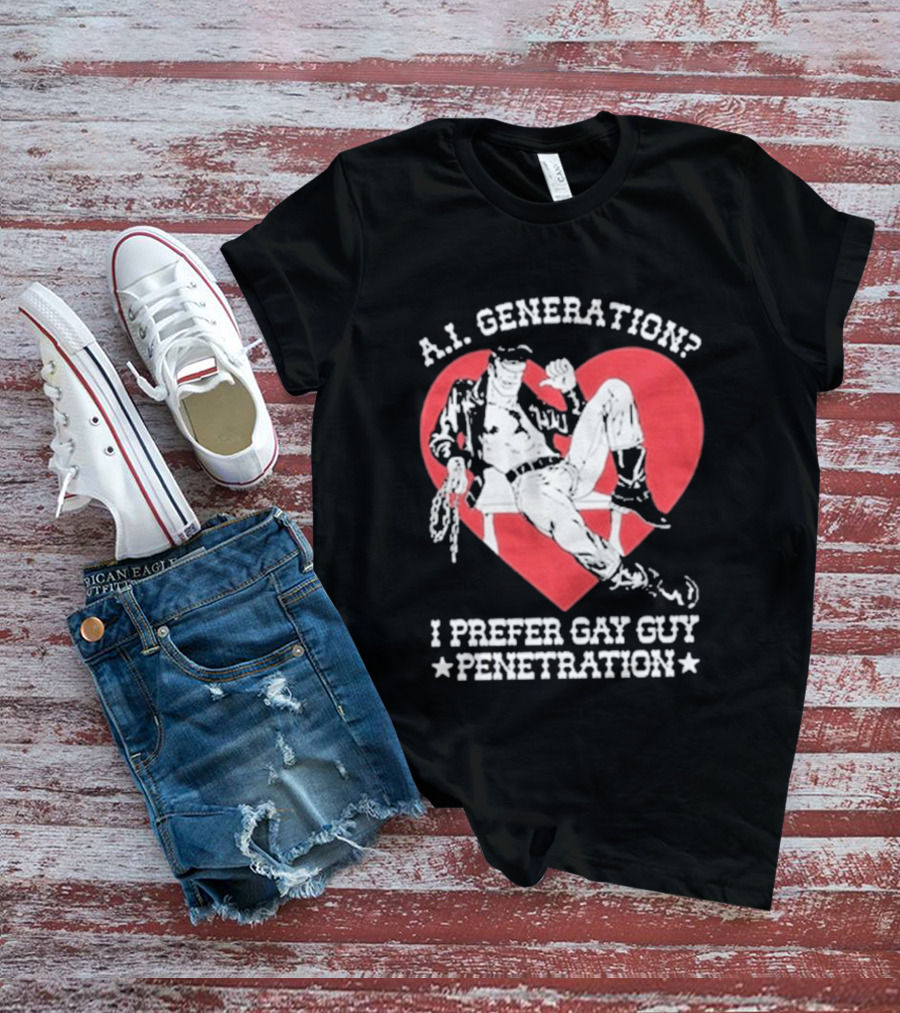 A.I. Generation I Prefer Gay Guy Penetration Heart T-Shirt