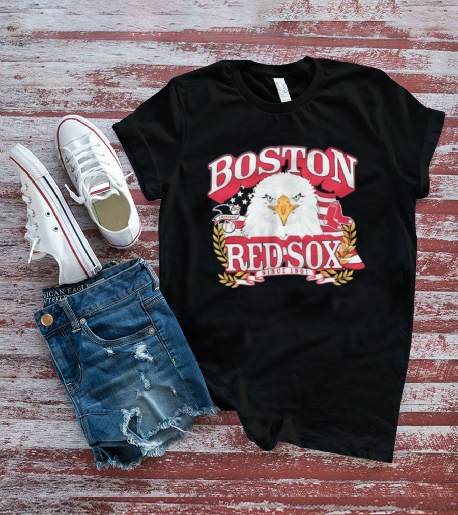 Boston Red Sox American League Eagle Patriotic Celebration Since 1901 T-Shirt