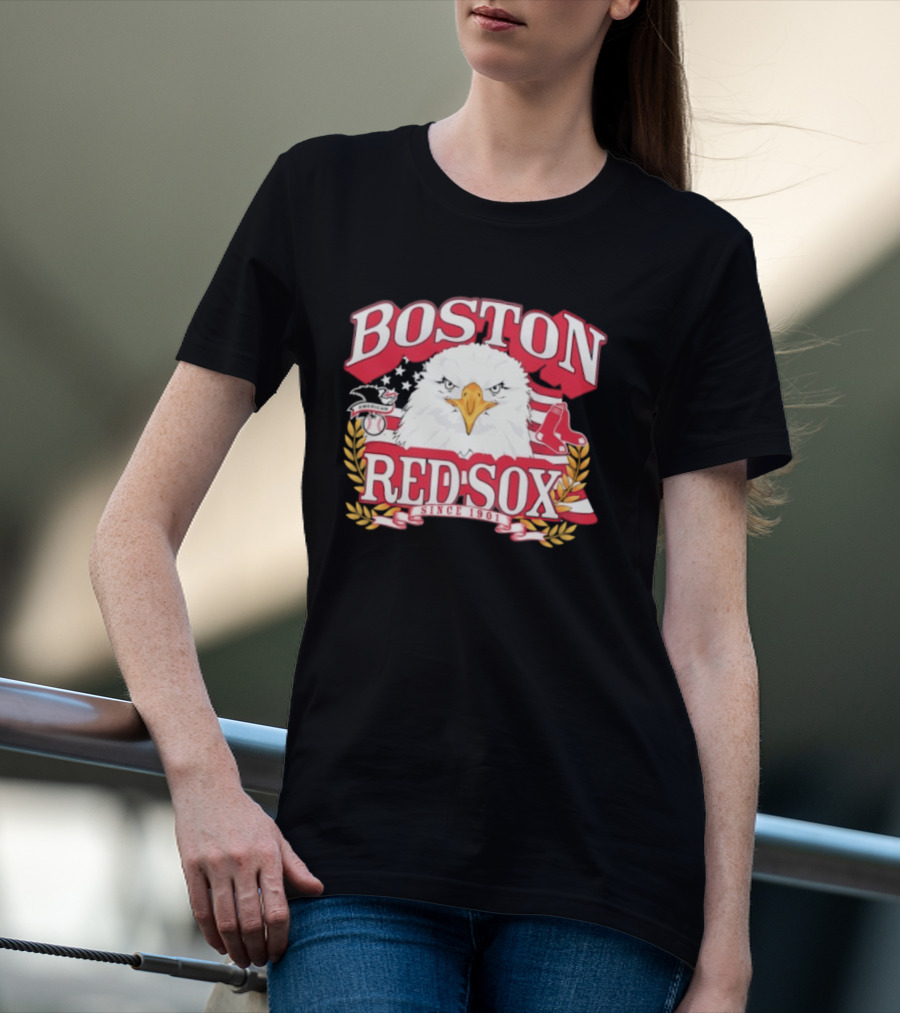 Boston Red Sox American League Eagle Patriotic Celebration Since 1901 T-Shirt