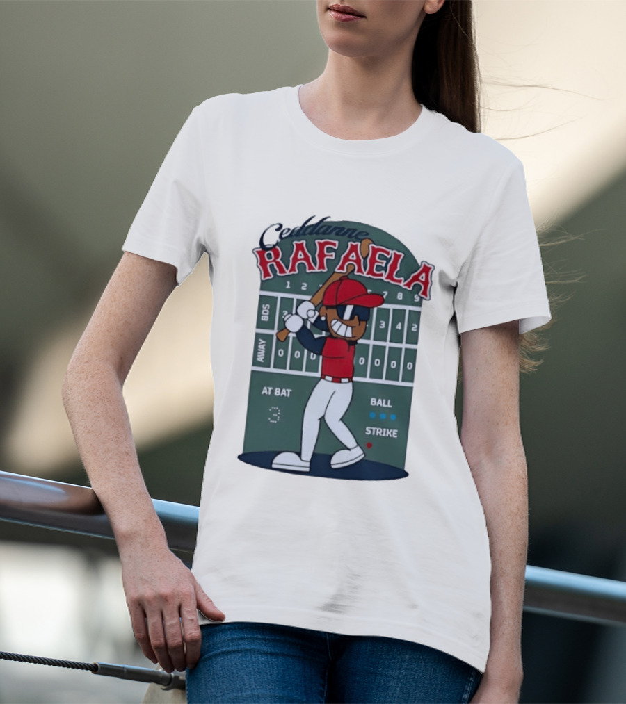 Ceddanne Rafaela Boston Red Sox MLB At Bat Scoreboard T-Shirt