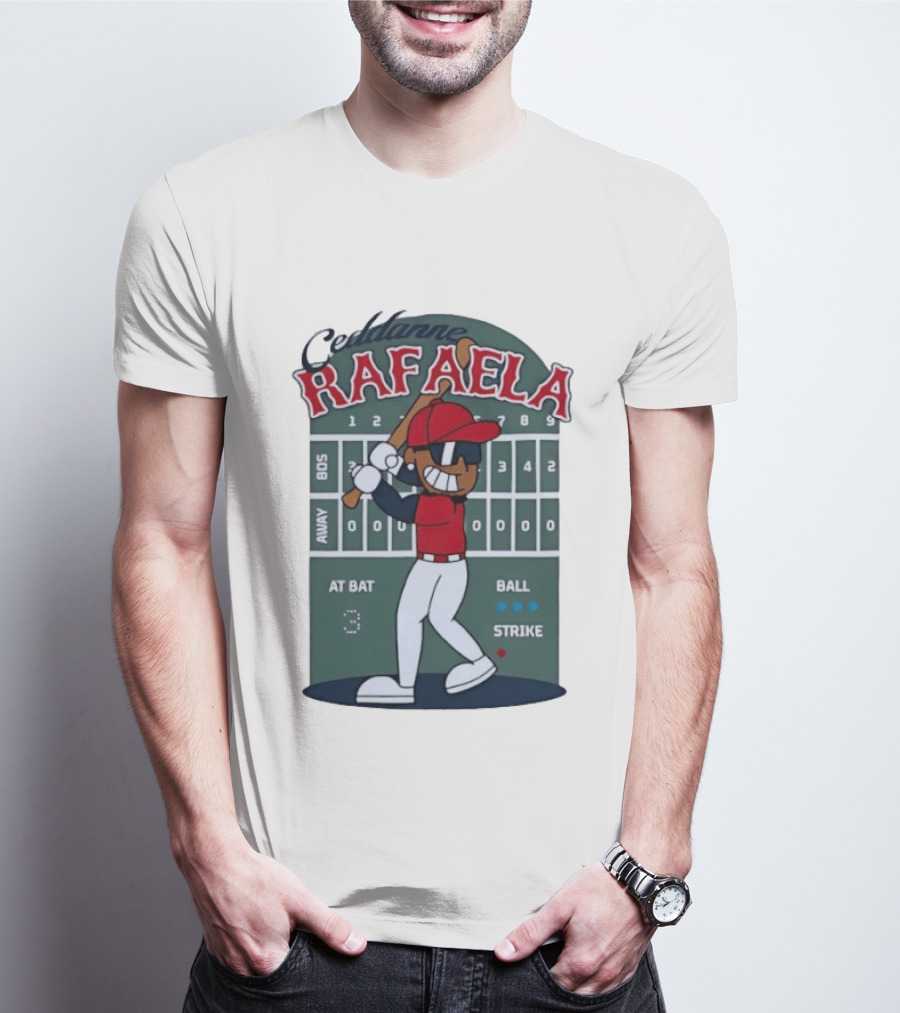 Ceddanne Rafaela Boston Red Sox MLB At Bat Scoreboard T-Shirt