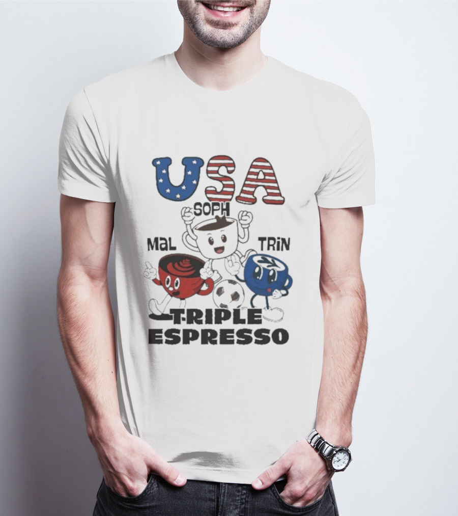USA Triple Espresso Mal Soph Trin Soccer T-Shirt