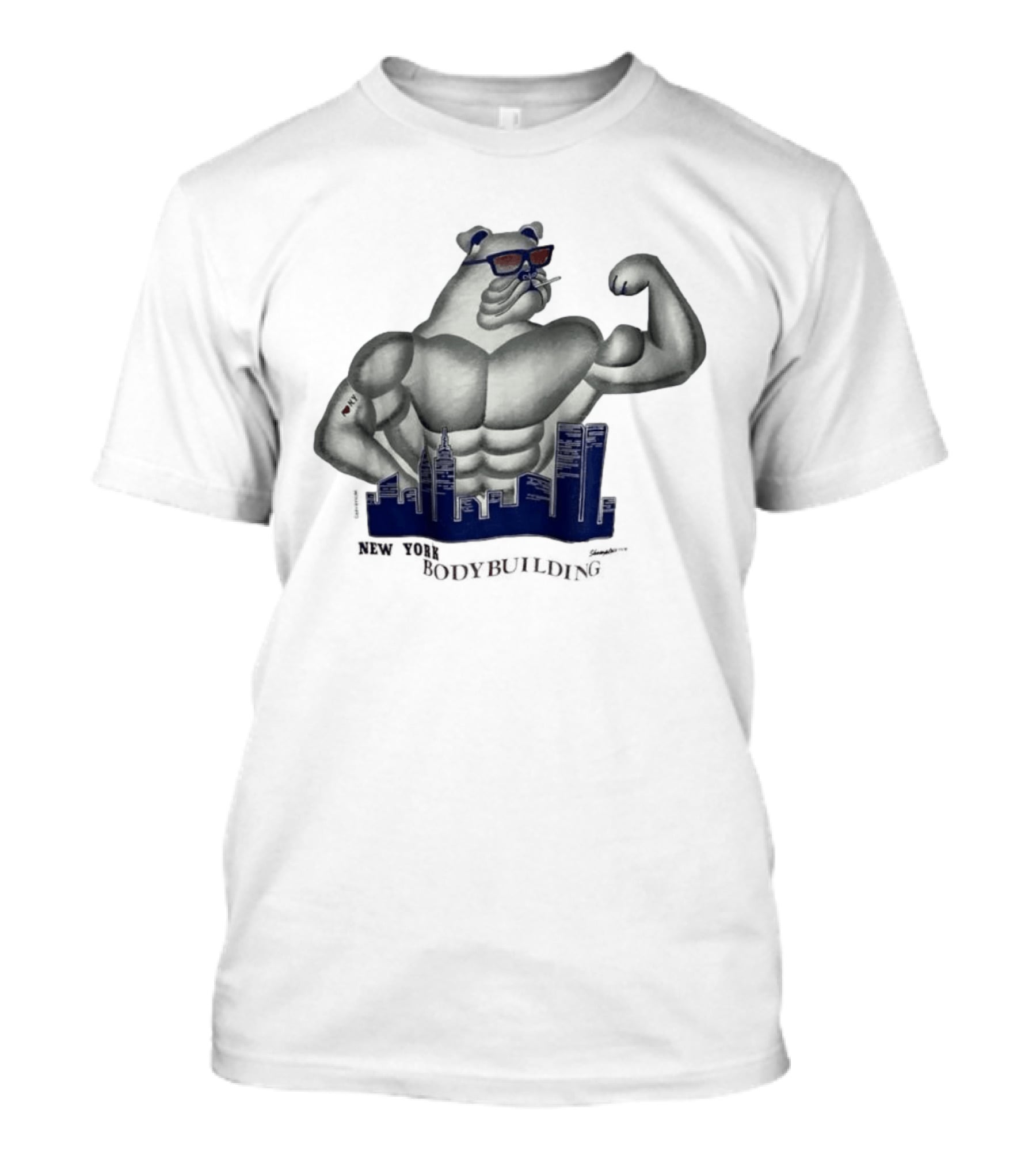 New York Bodybuilding Buff Bear Cityscape NYC T-Shirt