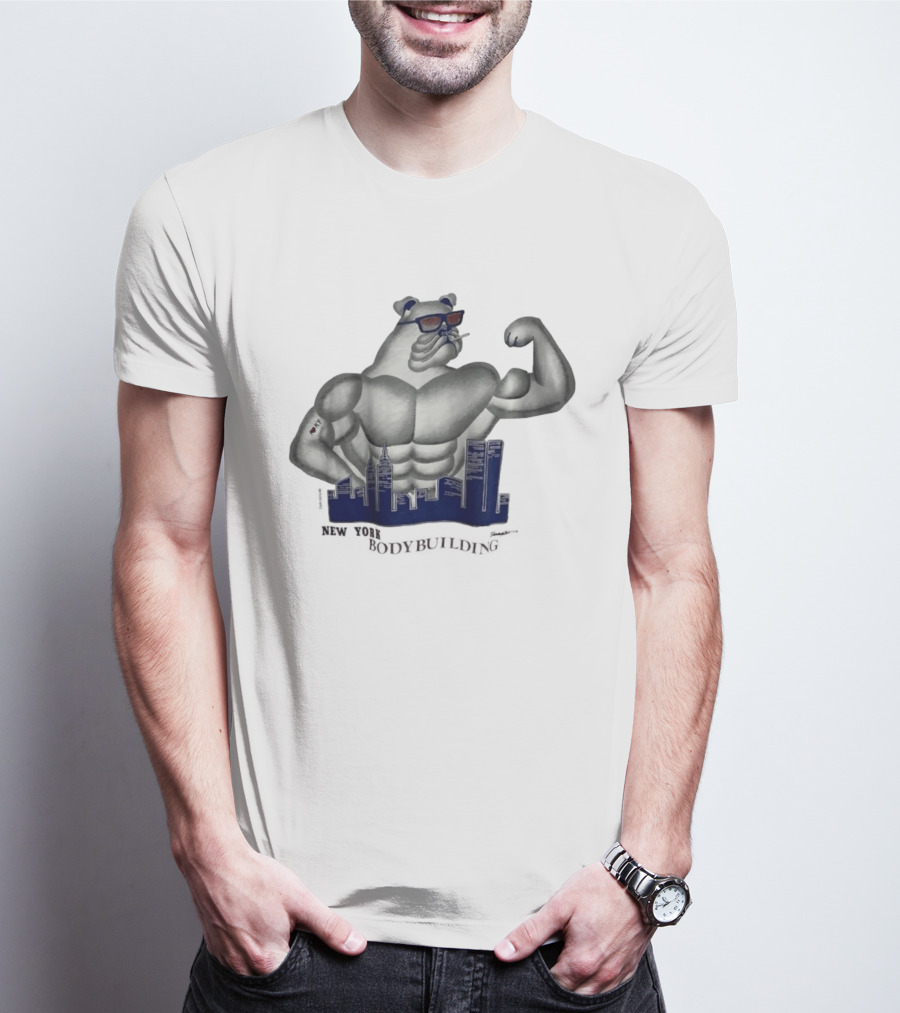New York Bodybuilding Buff Bear Cityscape NYC T-Shirt