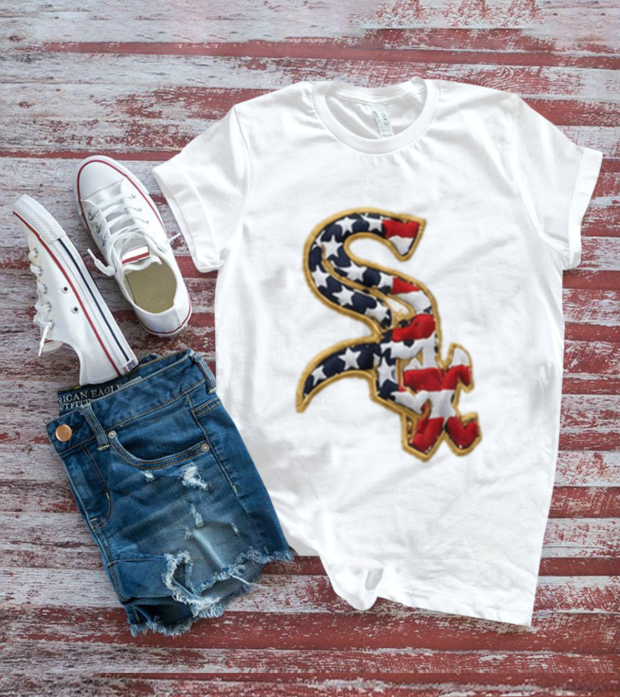 America 250th Anniversary White Sox Hat Patriotic Stars And Stripes T-Shirt