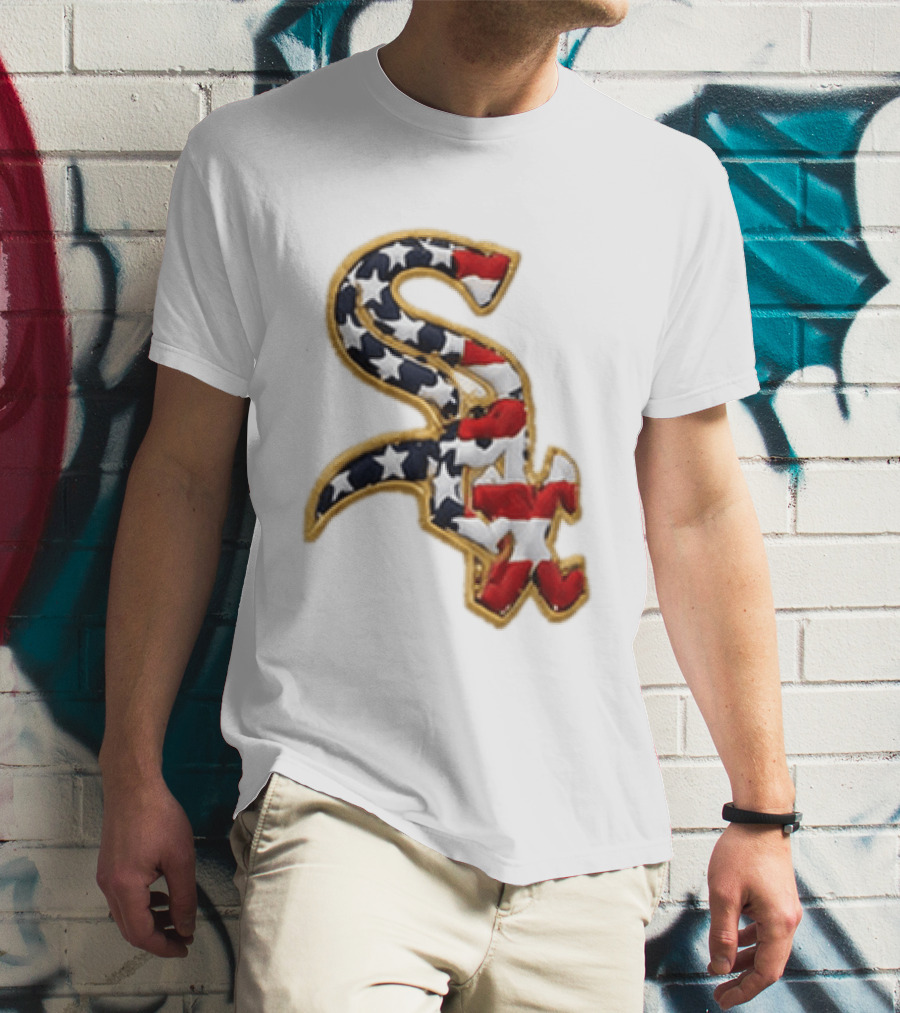 America 250th Anniversary White Sox Hat Patriotic Stars And Stripes T-Shirt