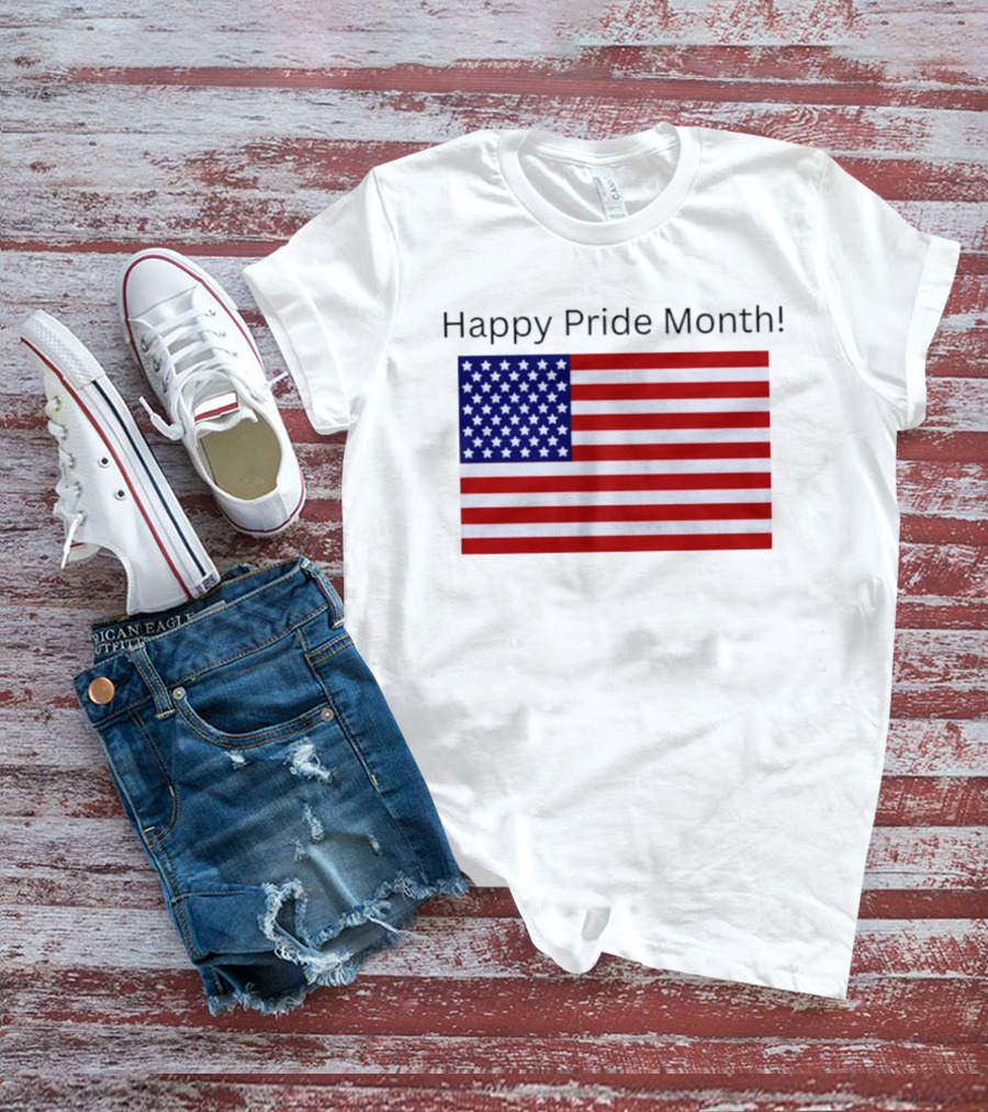 Happy Pride Month USA Flag Celebration T-Shirt