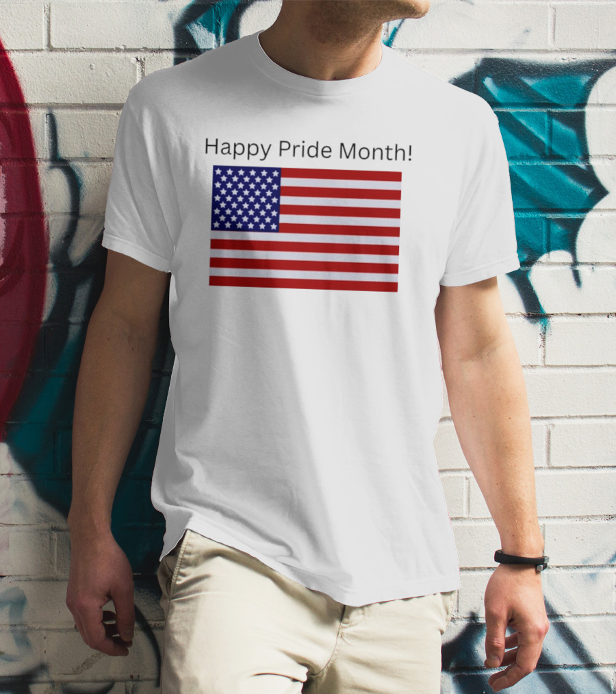 Happy Pride Month USA Flag Celebration T-Shirt