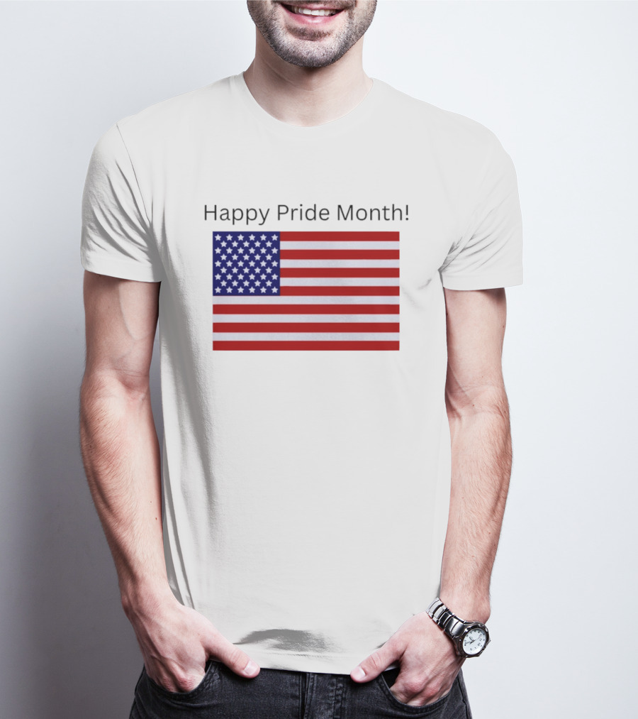Happy Pride Month USA Flag Celebration T-Shirt