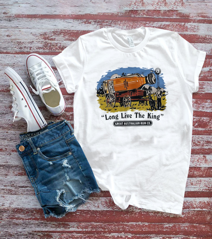 Long Live The King Great Australian Rum Co Vintage Wagon Scene T-Shirt
