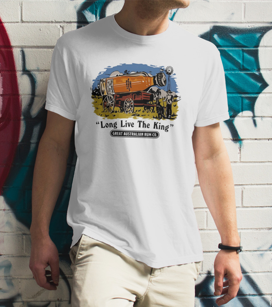 Long Live The King Great Australian Rum Co Vintage Wagon Scene T-Shirt