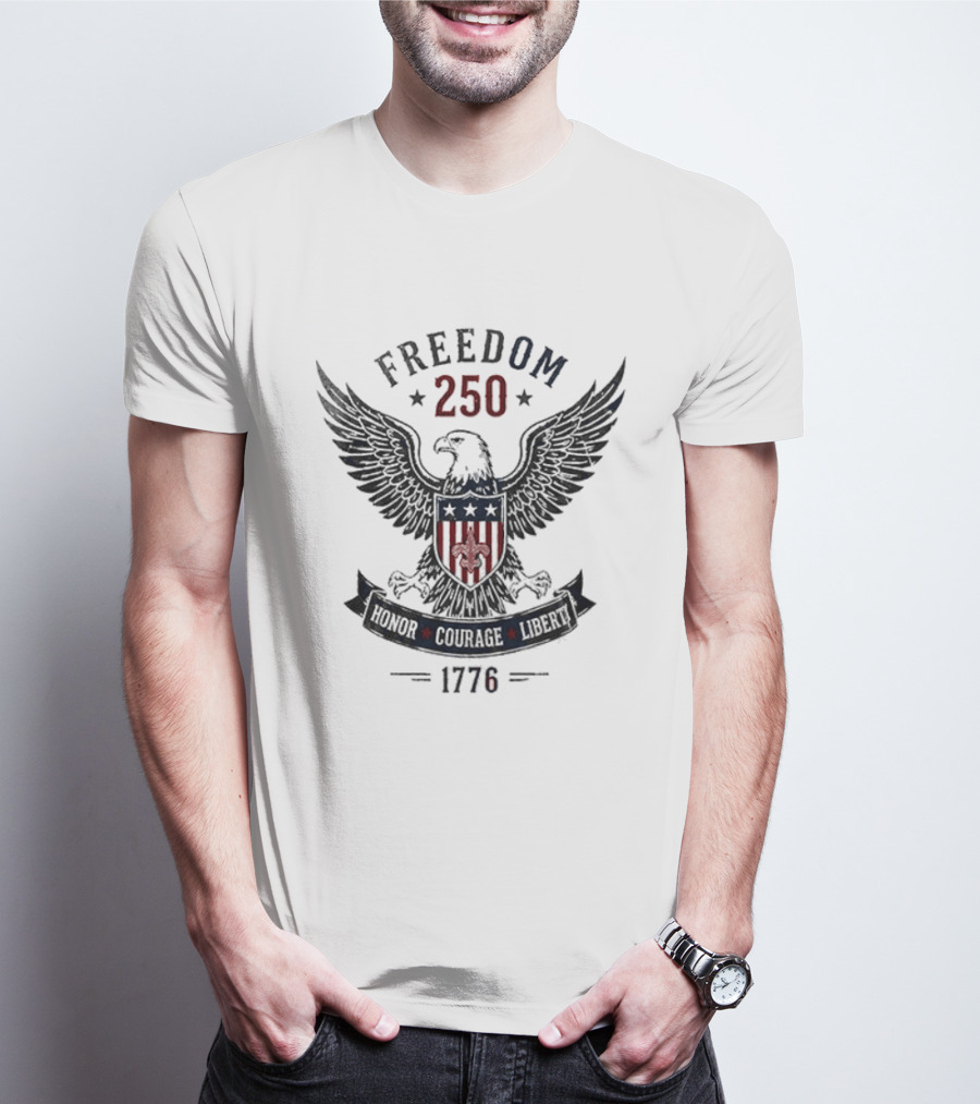 New Orleans Saints Freedom 250 Honor Courage Liberty United We Stand 1776 Eagle T-Shirt