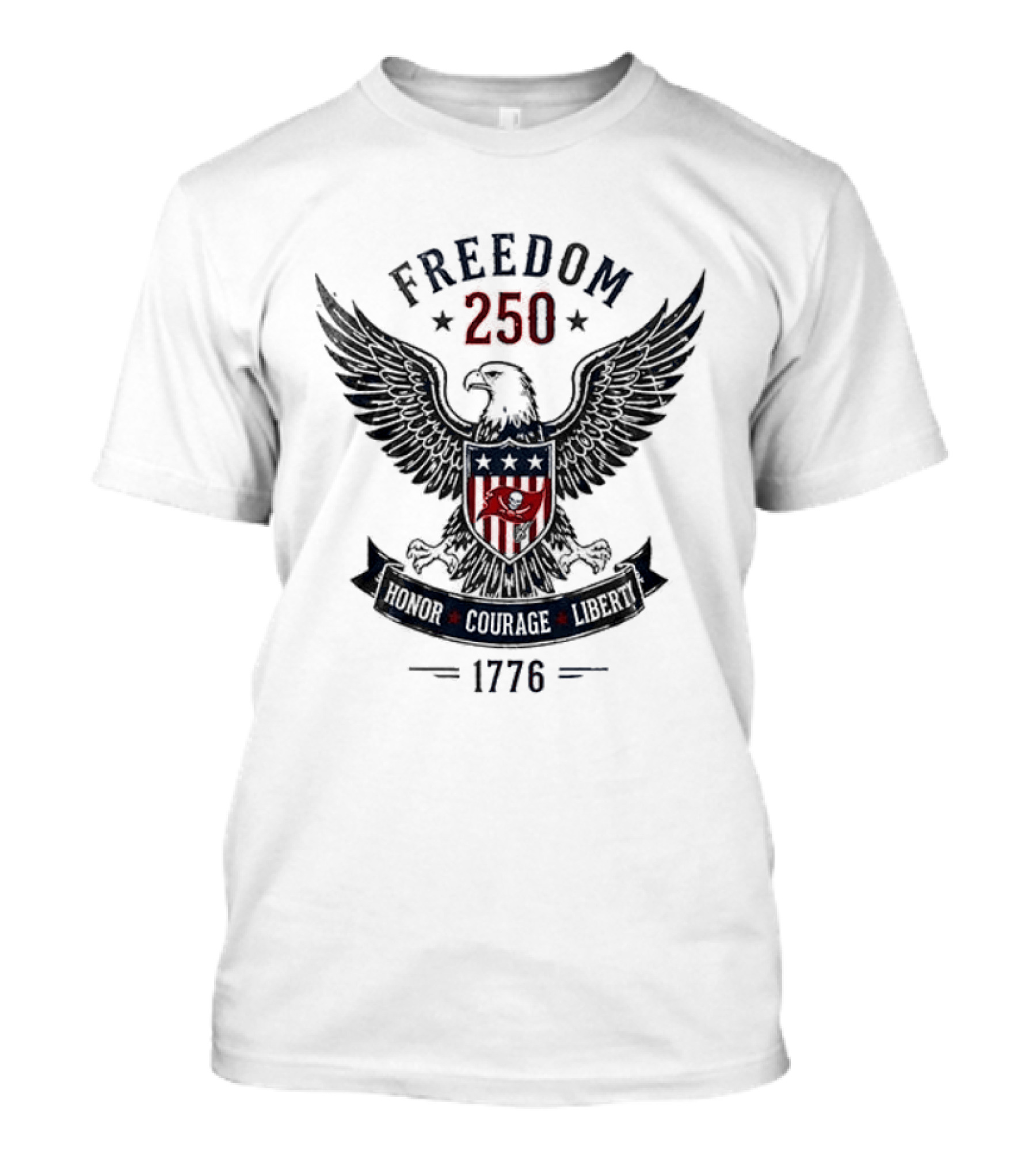 Tampa Bay Buccaneers X Freedom 250 Honor Courage Liberty United We Stand Eagle 1776 T-Shirt