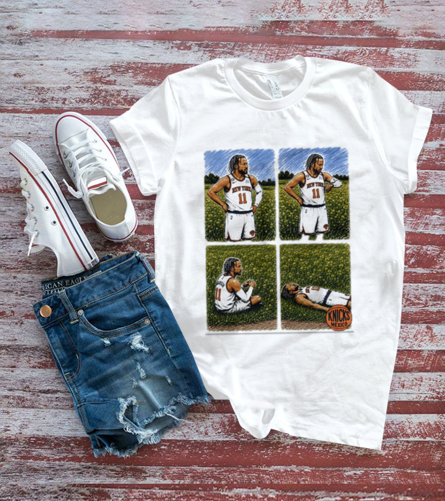 New York Knicks Jalen Brunson Whorled Tickseed Comic Knicks Mexico T-Shirt