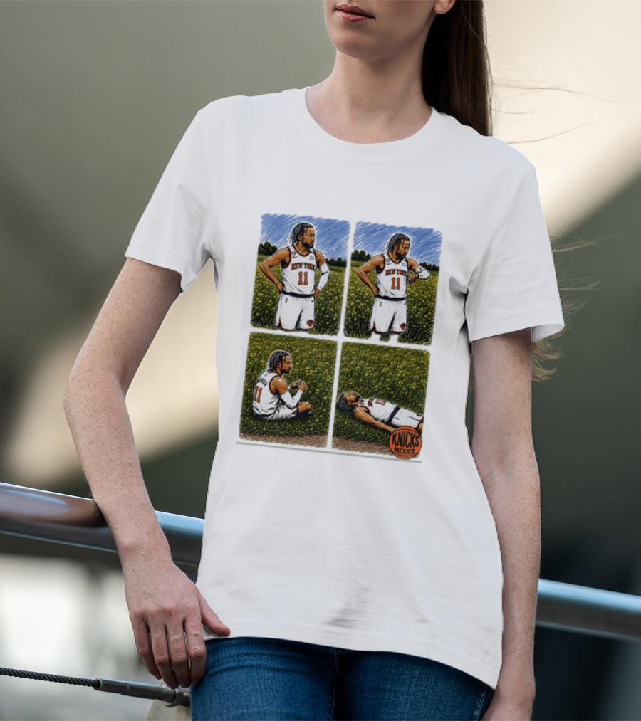 New York Knicks Jalen Brunson Whorled Tickseed Comic Knicks Mexico T-Shirt