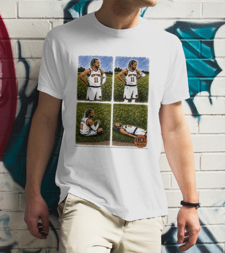 New York Knicks Jalen Brunson Whorled Tickseed Comic Knicks Mexico T-Shirt