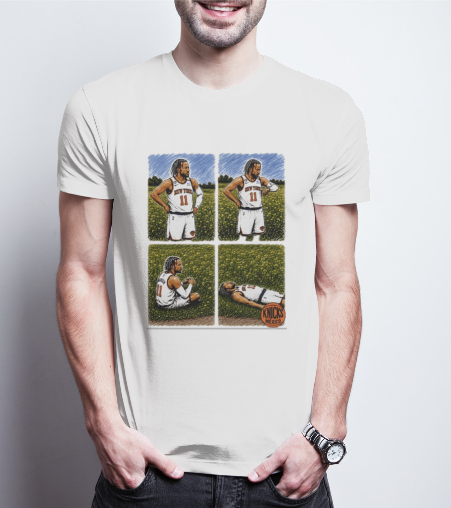 New York Knicks Jalen Brunson Whorled Tickseed Comic Knicks Mexico T-Shirt
