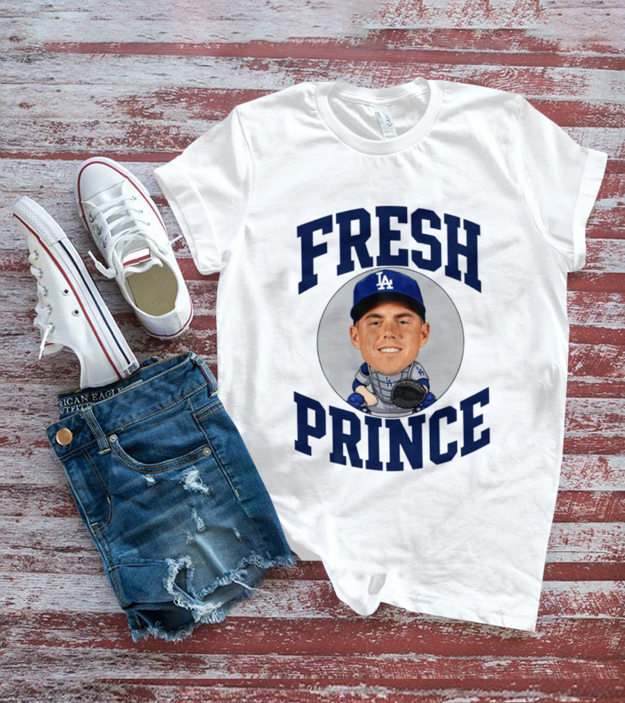 Fresh Prince Los Angeles Dodgers Baseball Player Caricature T-Shirt