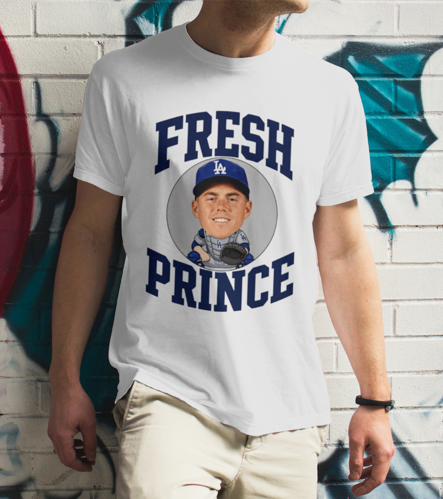 Fresh Prince Los Angeles Dodgers Baseball Player Caricature T-Shirt