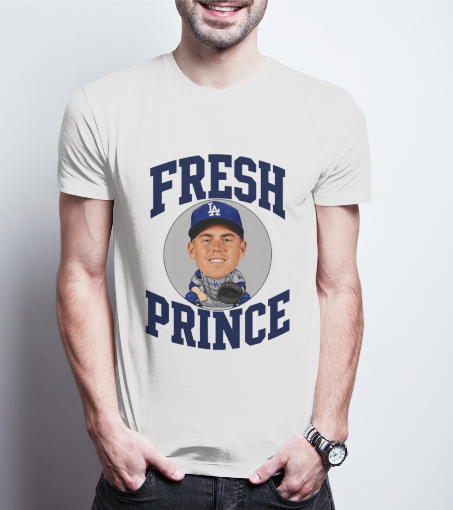 Fresh Prince Los Angeles Dodgers Baseball Player Caricature T-Shirt
