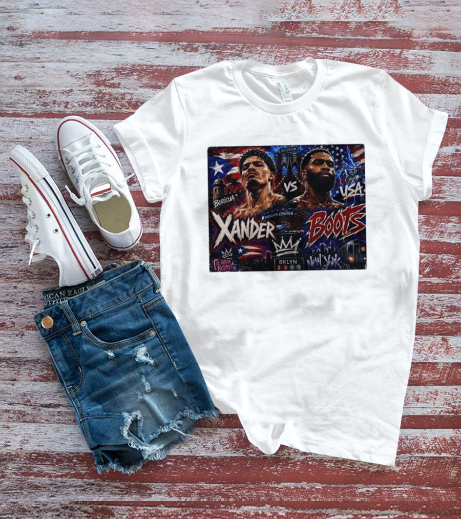 Xander Boots Boricua Vs USA Barclays Center Brooklyn NYC 718 T-Shirt