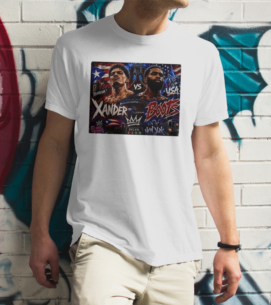 Xander Boots Boricua Vs USA Barclays Center Brooklyn NYC 718 T-Shirt