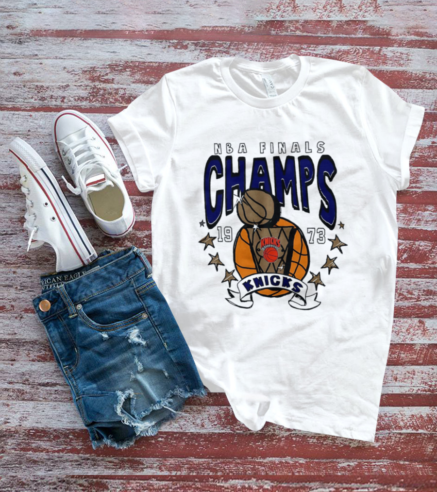 New York Knicks NBA Finals Champs 1973 Basketball Victory T-Shirt