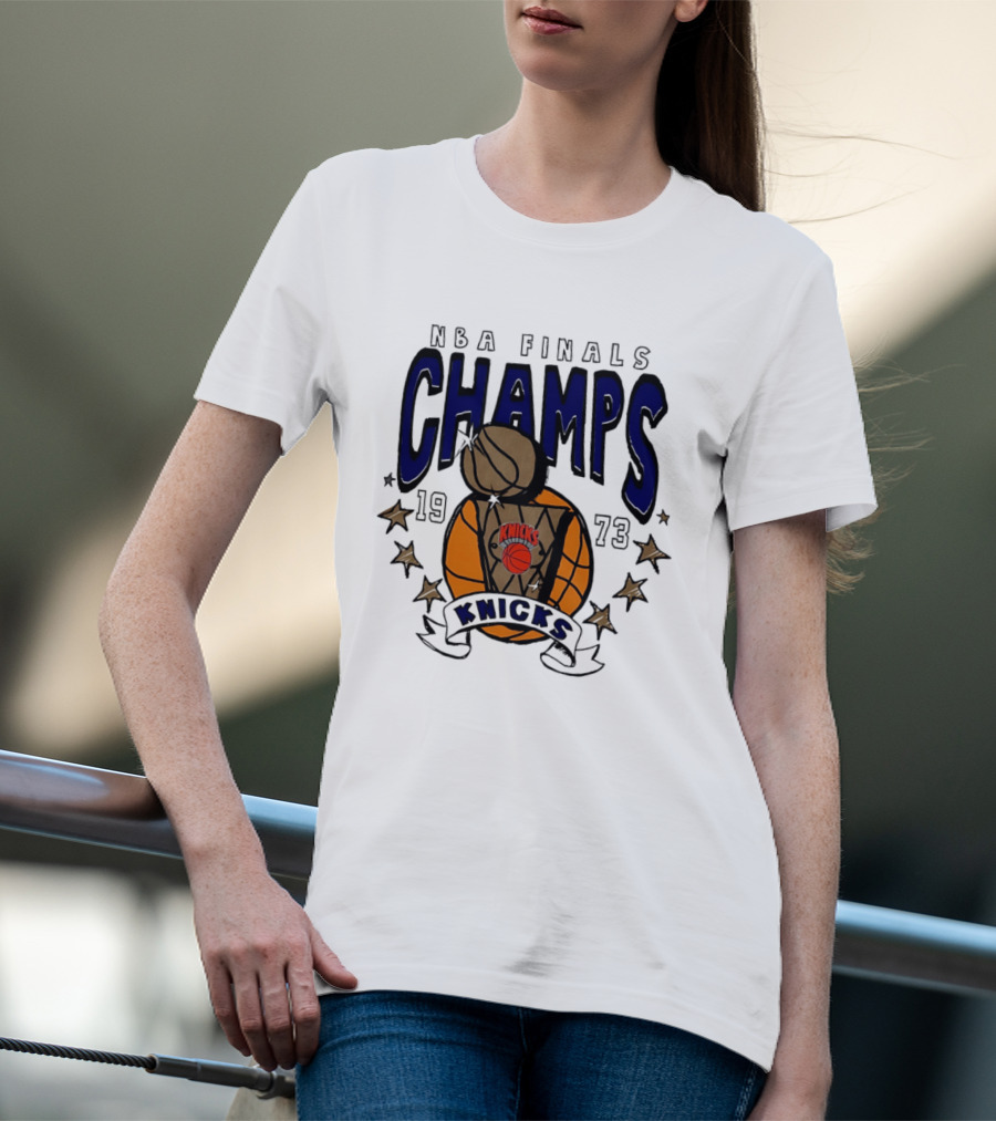 New York Knicks NBA Finals Champs 1973 Basketball Victory T-Shirt